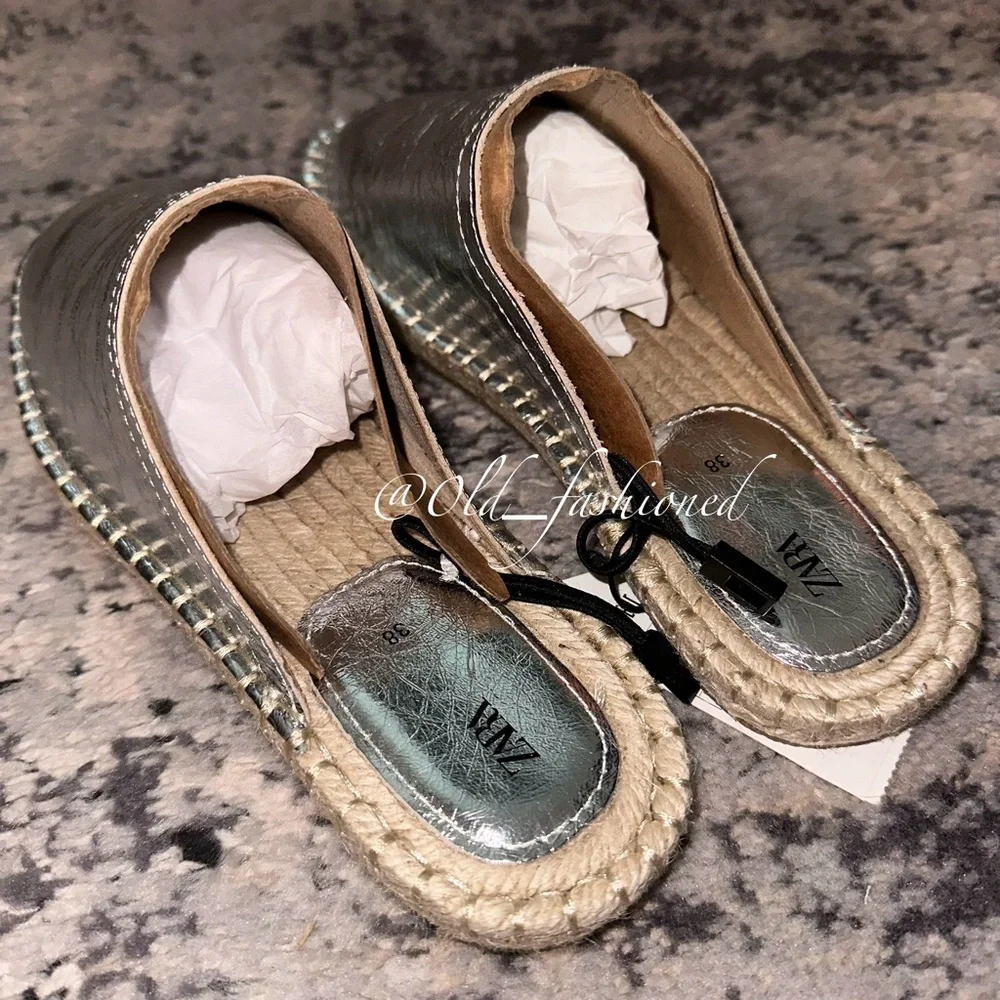 ZARA Leather Espadrilles